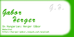 gabor herger business card